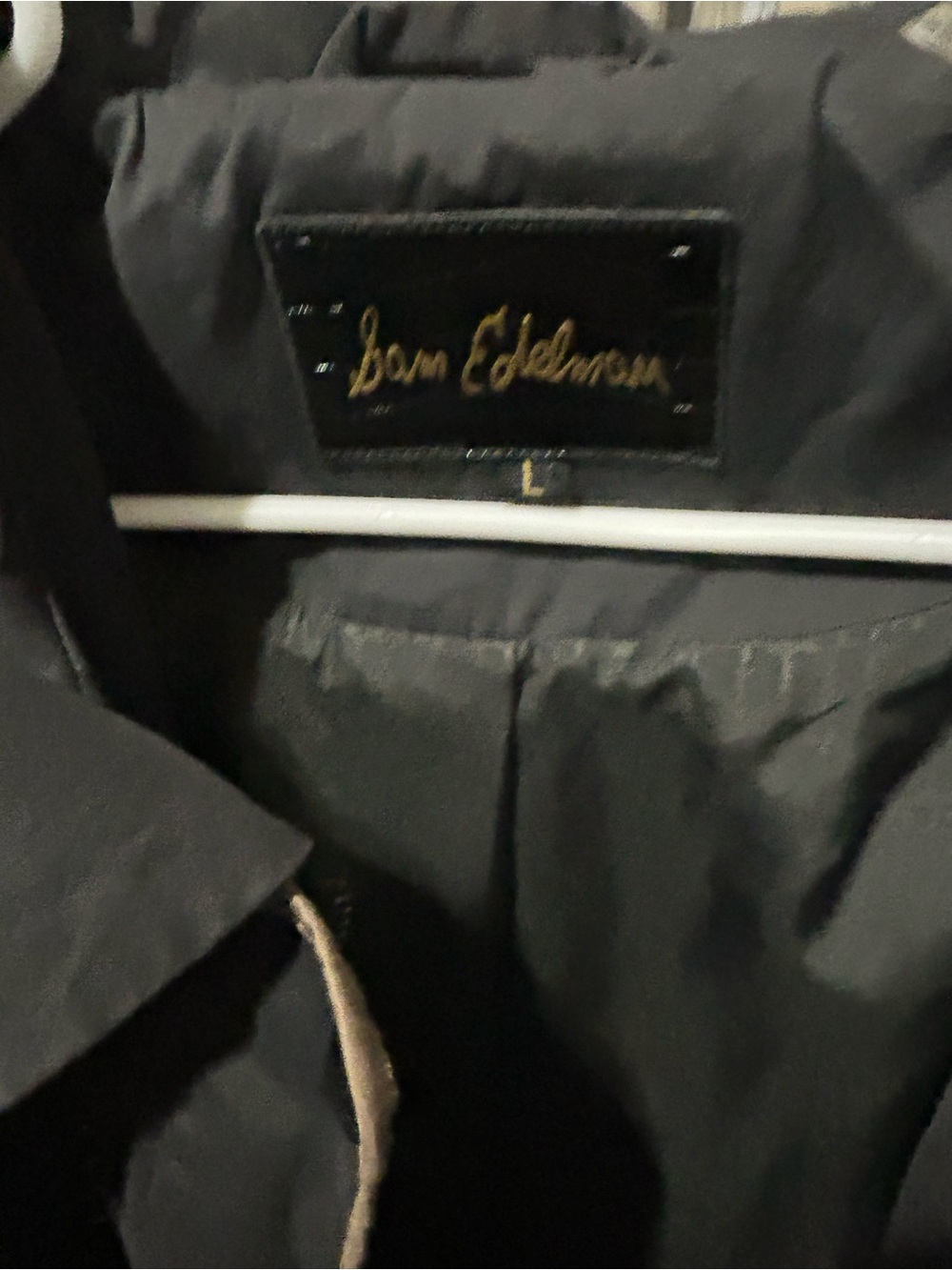 Sam Edelman Black Coat with Taupe Accents - Picture 3 of 3